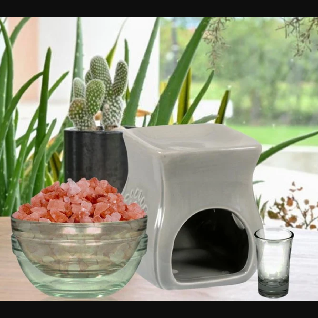 Salt Diffuser -- a Unique Aromatherapy gift: Oil diffuser/Essential oil burner/Therapeutic gifts /Salt crystals set/Aroma lamp