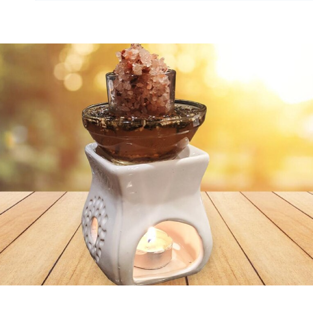 Salt Diffuser -- a Unique Aromatherapy gift: Oil diffuser/Essential oil burner/Therapeutic gifts /Salt crystals set/Aroma lamp